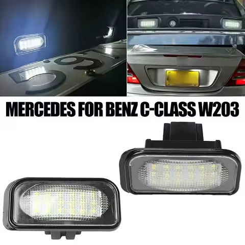 2Pcs Super Bright LED License Plate Lights 18 SMD 2358 For Mercedes C Class W203 Sedan V3K8