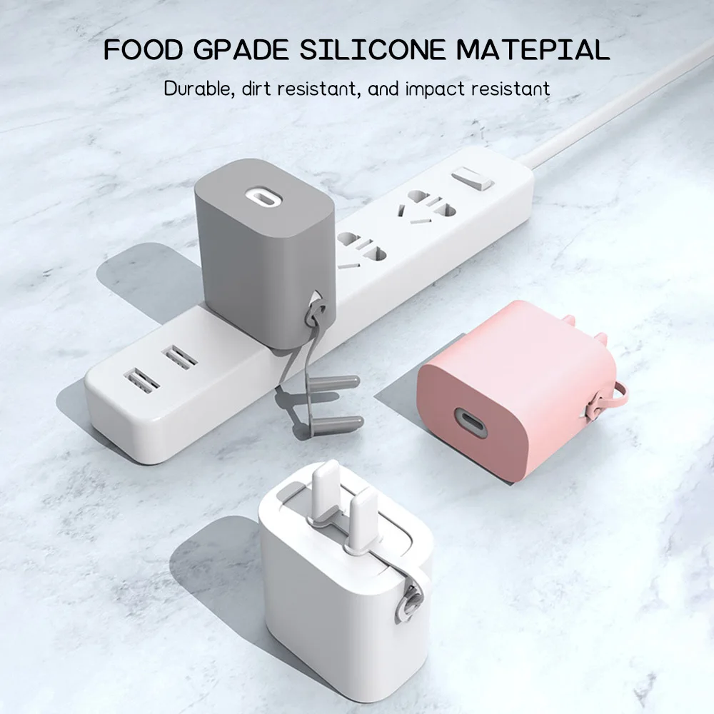Simplicity iPhone Charger Protector Case 18W/20W Charger Cover Anti Break Scratch Proof Charger Cable Spiral Winder for iPhone