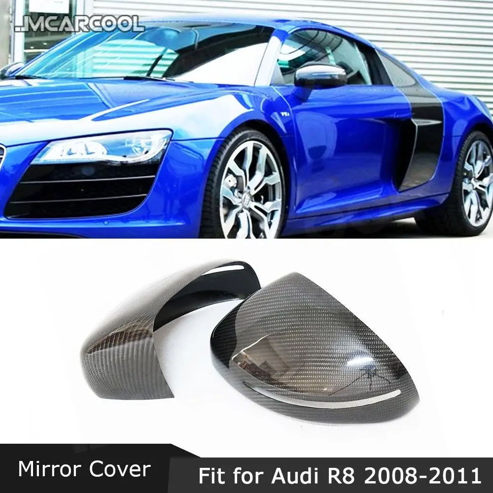 

JMCARCOOL Carbon fiber/ABS Material Add on Mirror Covers Fit For Audi R8 2008 2009 2010 2011