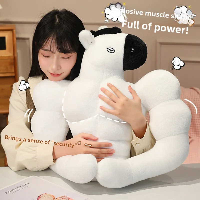 

Плюшевая подушка-лошадь с мускулатурой 2026: Забавная мультяшная игрушка-подушка, компаньон для сна, подарок для пары, снятие стресса, праздничный подарок