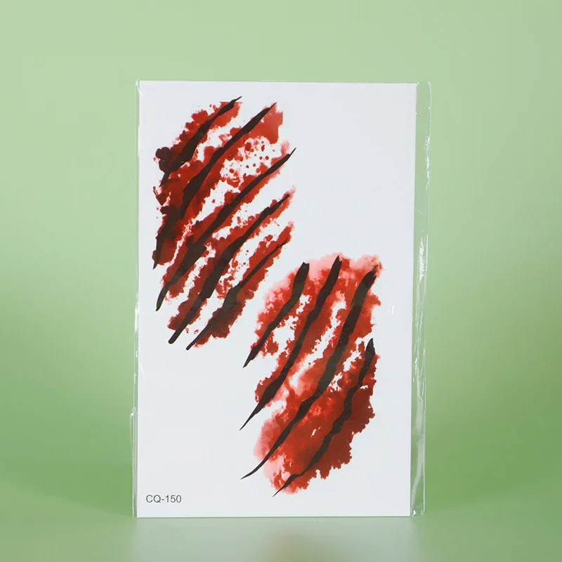 علامات مخلب الدم لعيد الهالوين ، مكياج الرعب ، وشم مؤقت ، مناسب للحفلات ، لعب الأدوار في الهالوين ، 1 * * #6