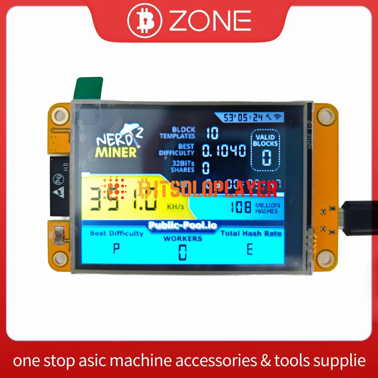 Bitcoin Nerd Miner V2.0 ESP32 2.8 Inch Smart Touch Display BTC Solo Miner 350K/S Win Jackpot Bitcoin Mining Machine