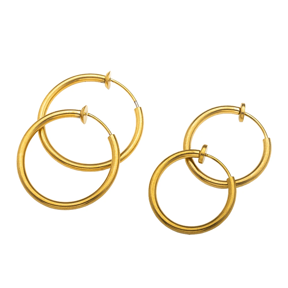5Pairs Stainless Steel Nose Ring Hoop Clip on Fake Septum Non Piercing Spring Hoop Lip Ring Cartilage Earrings for Women image 2