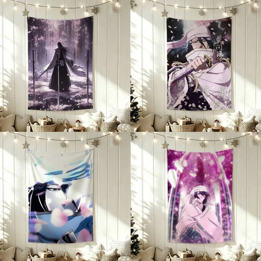 B-Bleach Anime K-Kuchiki Byakuya  Flags Wall Hanging Tapestry Outdoor Garage Room Decorative flag Background Blanket
