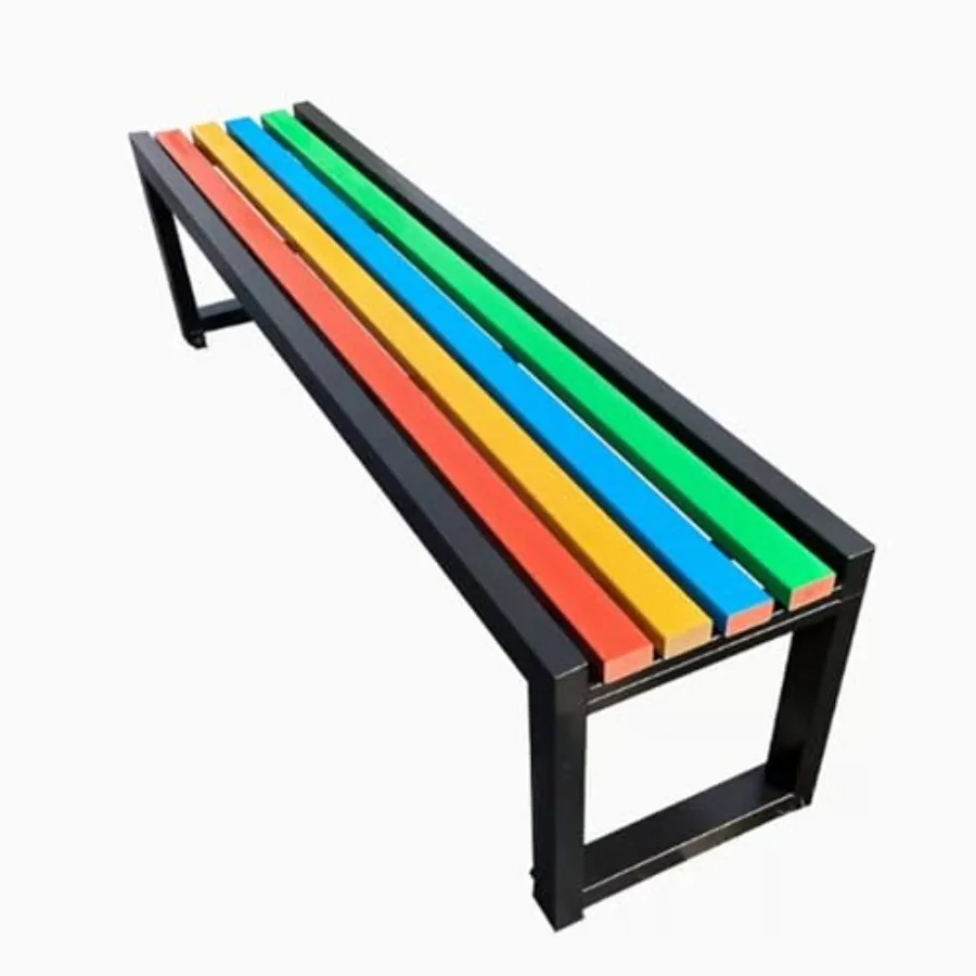 

Rainbows Slat Garden Bench Outdoor Garden Furniture, Corridor, Garden, Square, Gym, School, Shopping Mall Black, 150 * 40 * 45c
