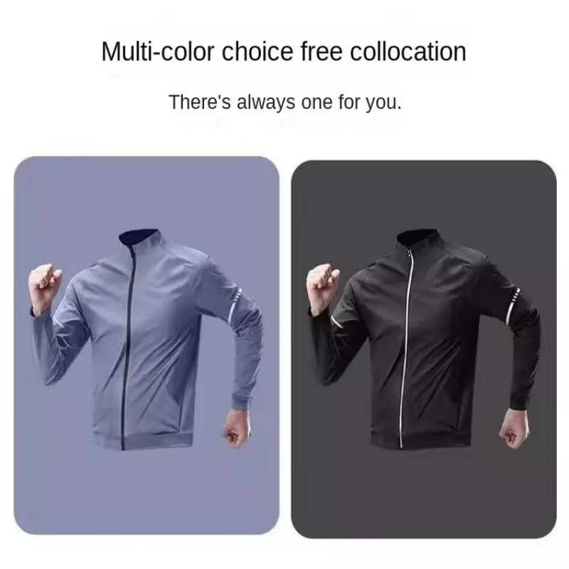 Autumn sportswear outerwear men's quick drying top long sleeved morning running equipment fitness high elasticity running traini