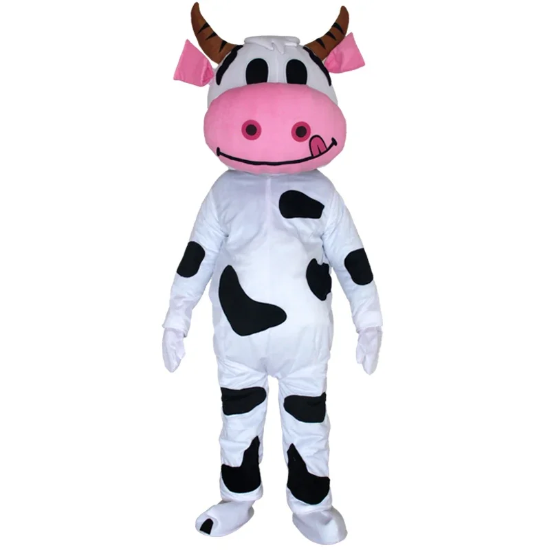 Disfraz de Mascota de vaca para adultos, muñeco de peluche, Animal del zodiaco, divertido, para fiesta