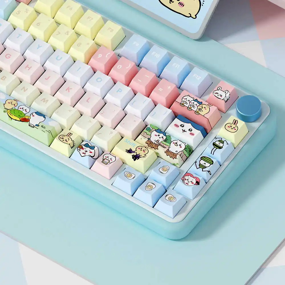 

Kawaii Japanese Anime Chikawa Keycaps Cartoon Cute Hachi Usachi PBT Cherry Profiled MX Switch Mechanical Keyboard Keycaps Gift