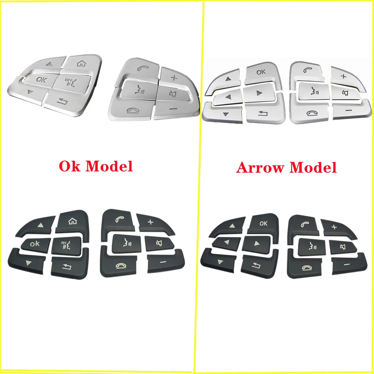 Car Steering Wheel Button Covers Trim Stickers Fit For Mercedes Benz GLC X253 C Class W205 CLA GLA A Class X156 C117 W176