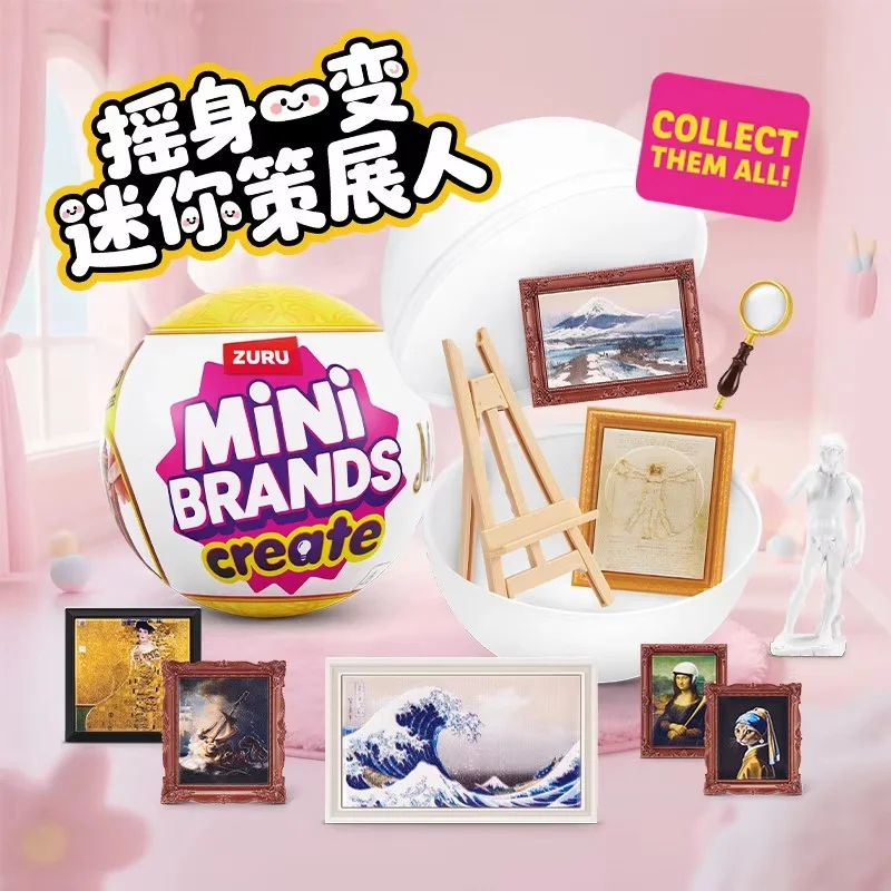 

ZuruMini Brands Create Blind Box Masterpiece Paintings - Surprise Mini Collectible Desktop Decor Toy for Kids And Art Collectors