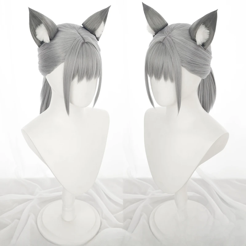 Sunaakikami-Peluca de Cosplay Shiroko para hombre y mujer, pelo sintético liso de archivo azul, accesorio para disfraz de Halloween