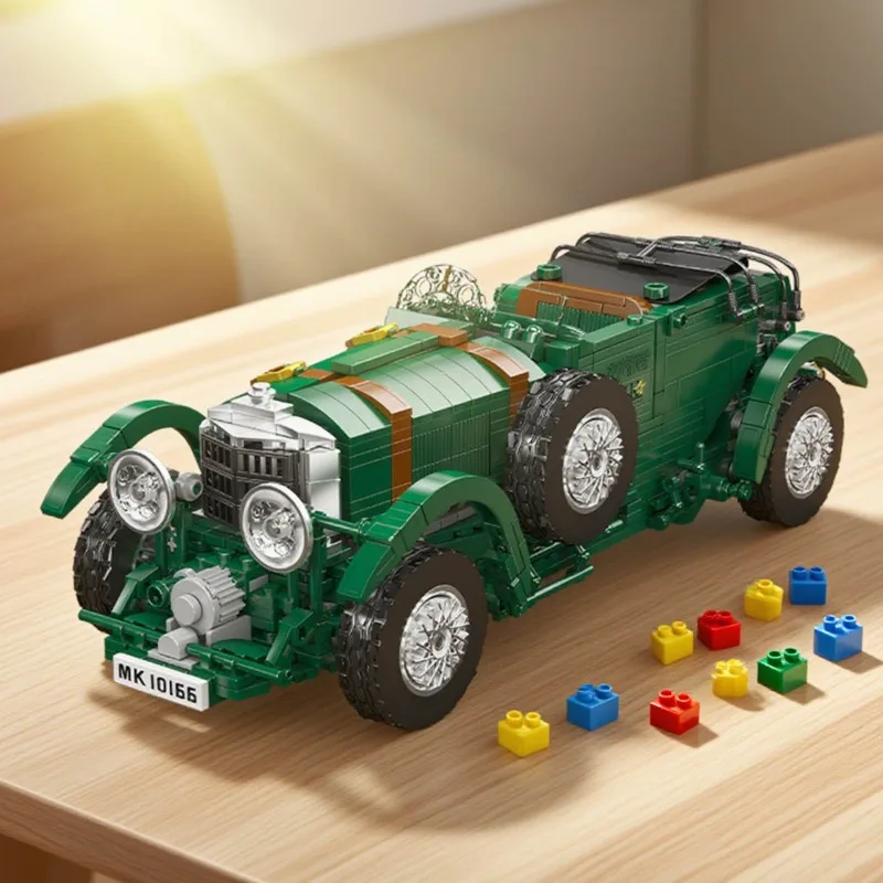 قالب الملك الكلاسيكية الخضراء سيارة عتيقة 1147 قطعة اللبنات النموذج الفني تحصيل لتقوم بها بنفسك لعبة السيارة للكبار هدية عيد الميلاد #4