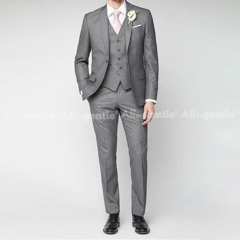 

Мужской костюм из трех предметов, приталенный костюм для мужчин, деловой костюм, смокинг для свадьбы, жениха и выпускного вечера