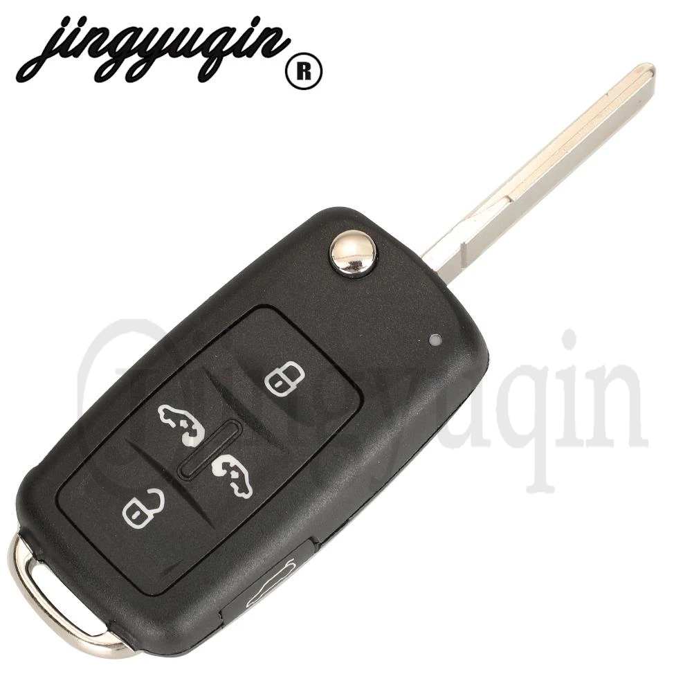 Jingyuqin 2/3/4/5 ปุ่ม Hu66 ใบมีดสําหรับ Vw B5 Golf Seat POLO Passat Tiguan สําหรับ Skoda พับรถ REMOTE Key SHELL Case