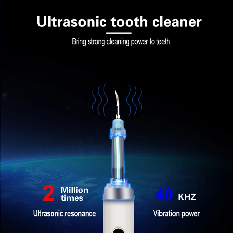 Dental Scaler Ultrasonic Tooth Cleaner Stone Removal Electric Sonic Plaque Remover for Teeth Stain Tartar Calculus whitening