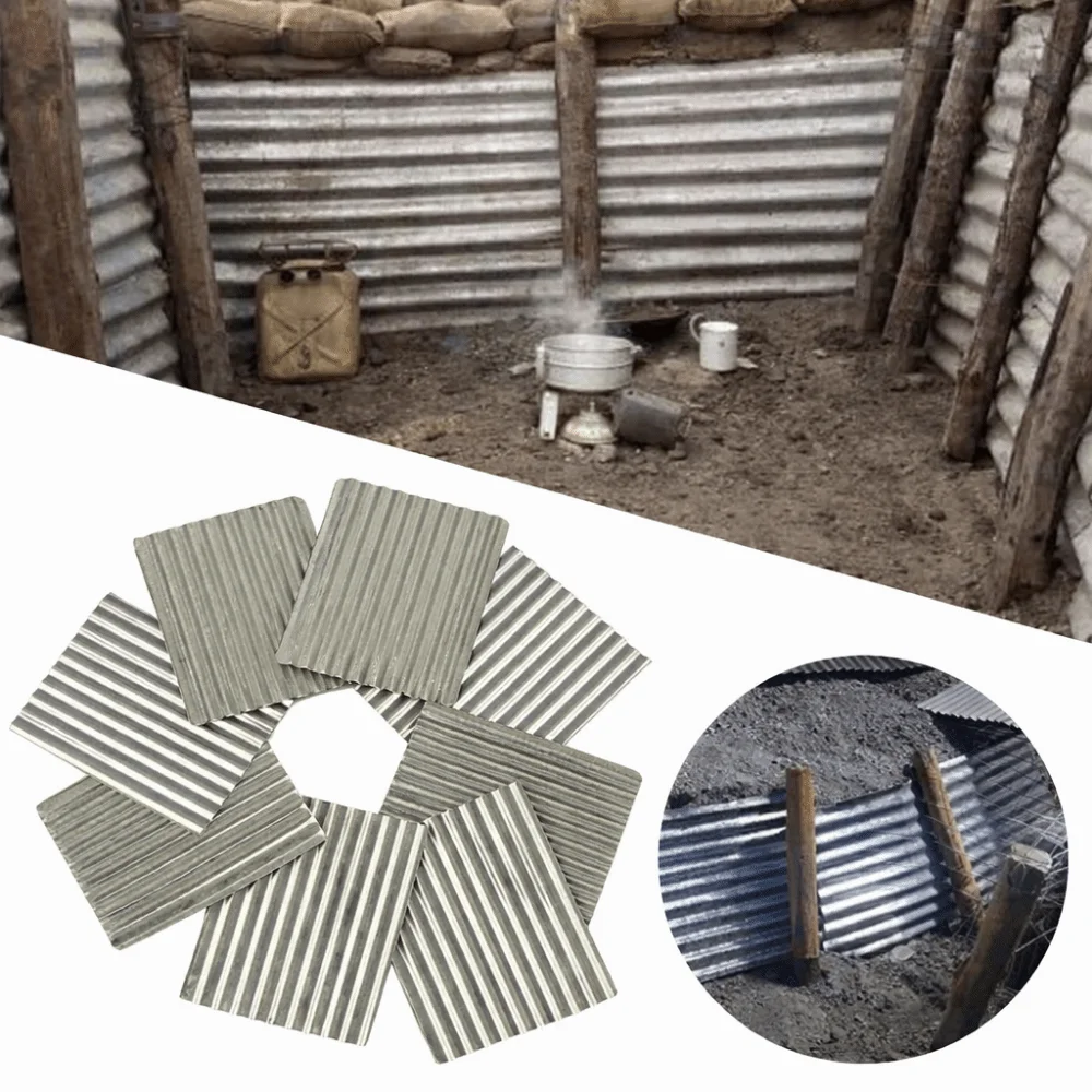 8PCS Material Building Making Layouts Steel Shed Miniature Corrugated Tile Scene Model Wargame Scenery