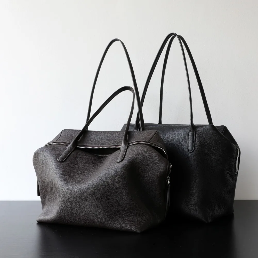 Niche Light Luxury High-end Imported First-layer Cowhide Underarm Bag Minimalist Loose Lazy Single Shoulder Simple Handbag