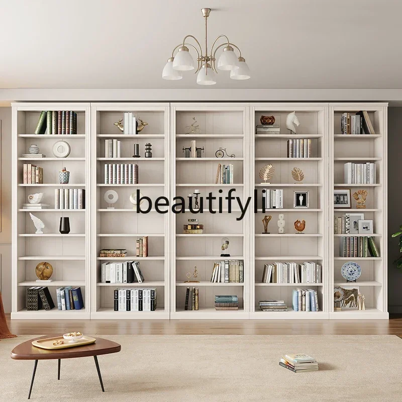 2003 Solid Wood American Style Bookcase with Glass Door Integrated Bookshelf Living Room Storage Rack Storage Cabinet - view 3