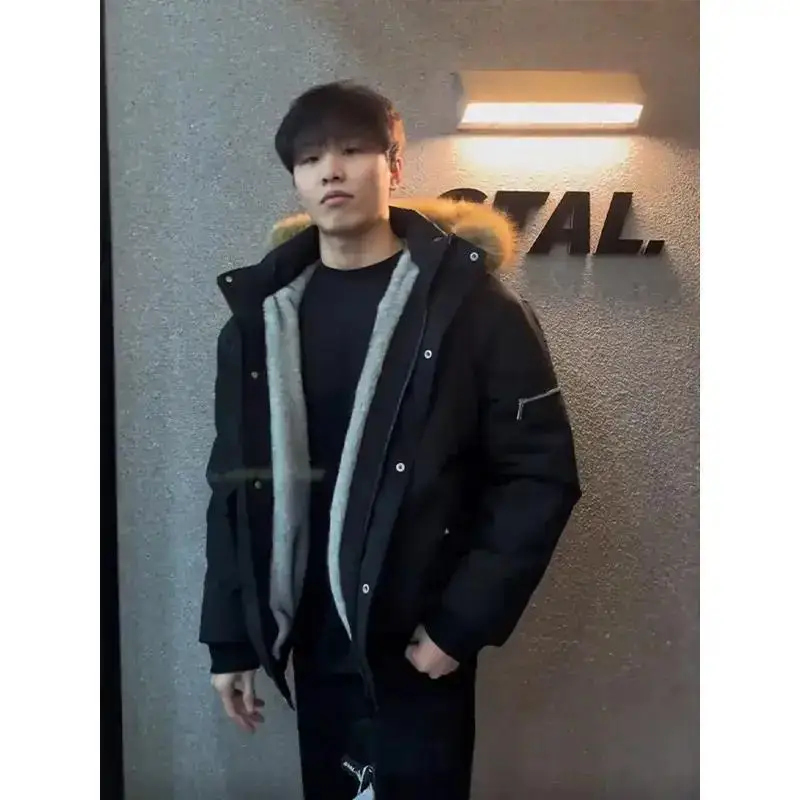 

Men's Street Sle Thiened ort Cotton Jaet Hooded Coat Warm Quilted Vest Chinese Brand DEFINEX Polyester Fabric Zipper ...