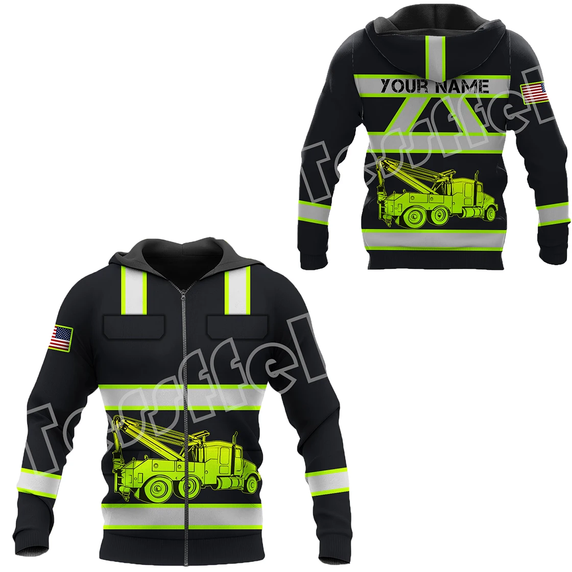 Tessffel Custom Name Trucker Driver Worker Retro Tattoo Tracksuit 3DPrint Men/Women Long Sleeves Pullover Casual Funny Hoodies 4