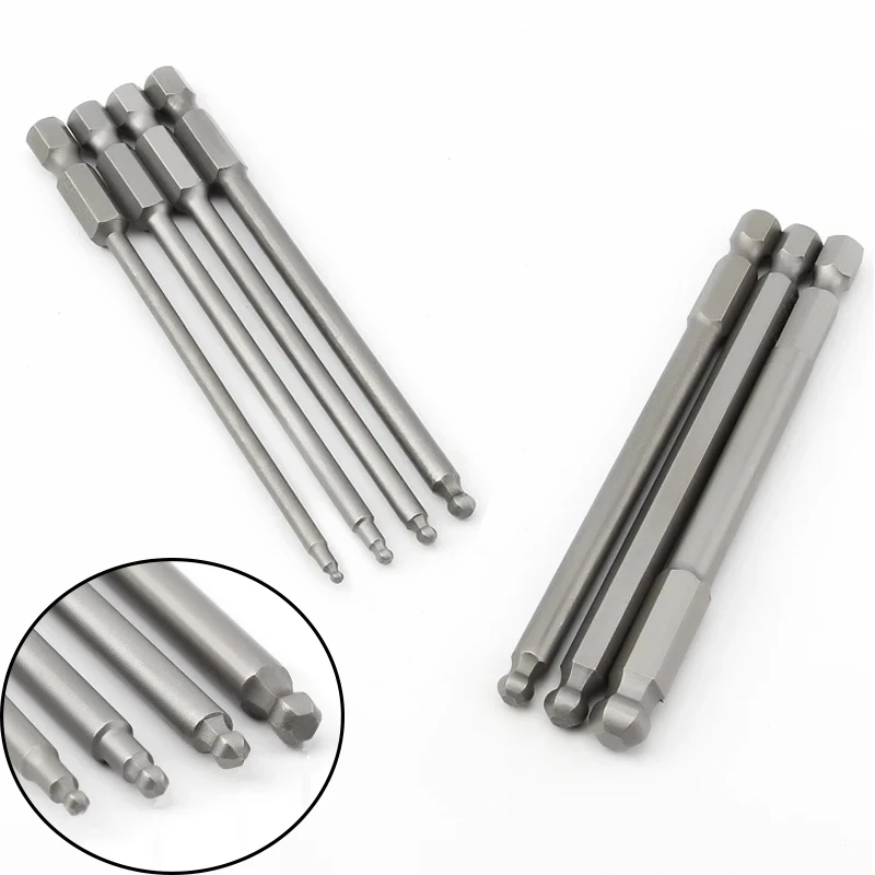 

100mm Screw Driver Bit Set Hexagonal Bits For Electrician Ball Head Hexagon Hex Key Screwdriver Repair Tool Set