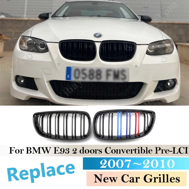 Blackened Sport kit ABS For BMW E93 Convertible Pre-LCI 2007 - 2010 E92 Coupe Front Kidney Grille Dual Slat Grilles Multi Color