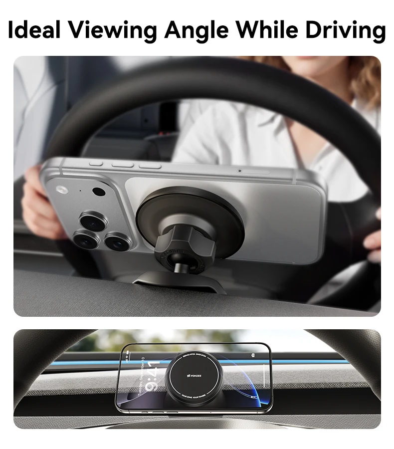 YZ für Tesla Model Y YL Model 3 Highland Juniper N52, starke magnetische Handyhalterung für Links- und Rechtslenker, Anti-Shake-Lüftungsschlitz-Halterung, Autohalterung für alle Handys, iPhone 17, 16, 15, Auto-Ständer – Navigationszubehör, Magsafe – Detail 9