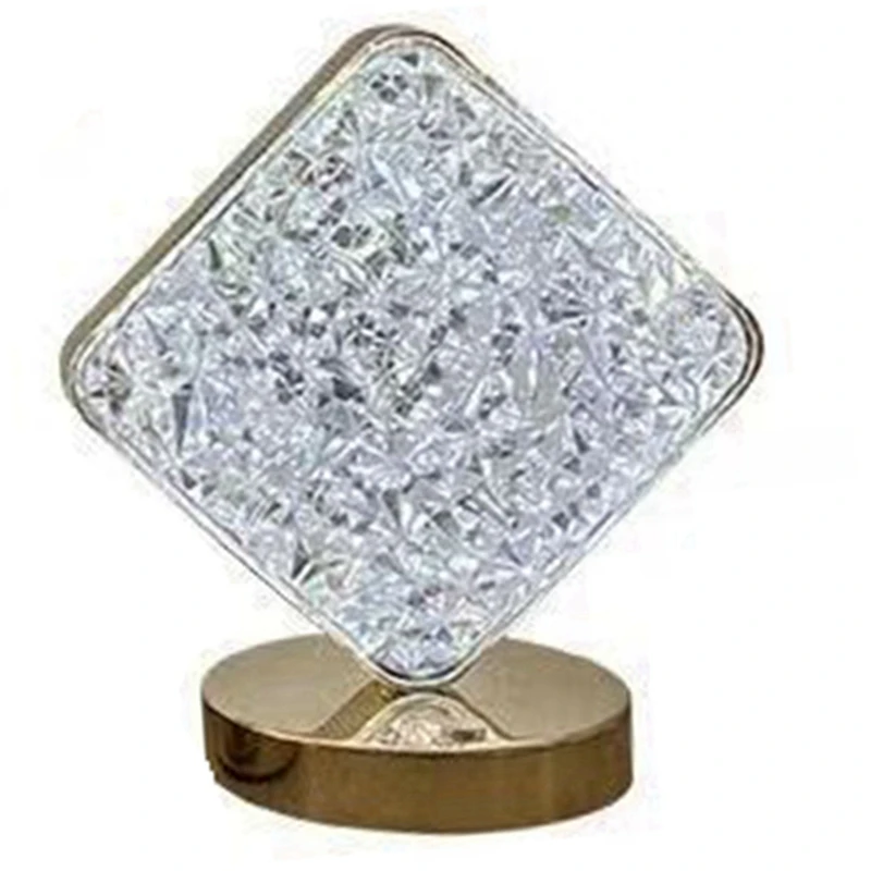 LED Crystal Light, Diamond Three Color Desk Light, Touch Dimming, Bedside Light, Romantic Diamond USB Easy Install