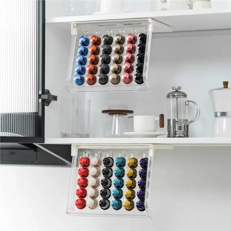 B03C-For Pod Tea Bag Organizer, Drawer Coffee Capsule Desk Table Storage Box, Space Saving Coffee Accessories view 3