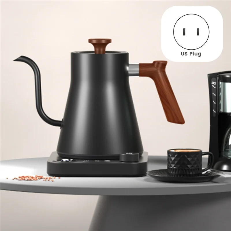 900 مللي معقوفة غلاية كهربائية الذكية التحكم في درجة الحرارة وعاء 1200 واط التدفئة السريعة غلاية 304 الفولاذ المقاوم للصدأ بطانة الولايات المتحدة التوصيل