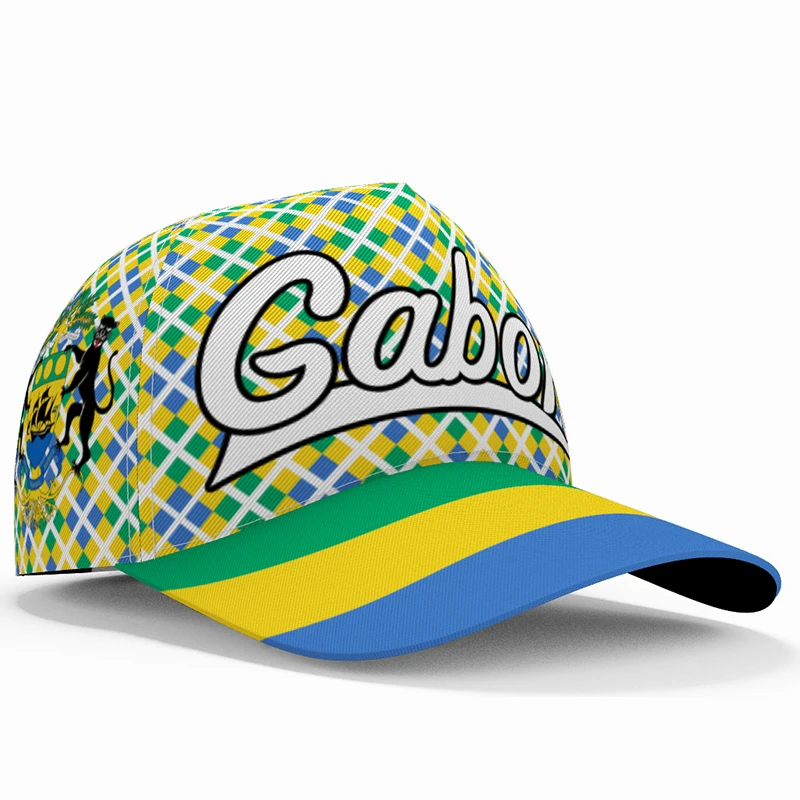 Gabon Baseball Cap Free Custom Made Name Team Logo Peaked Hats Gab Country Travel French Nation Gabonese Flag Gabonaise Headgear