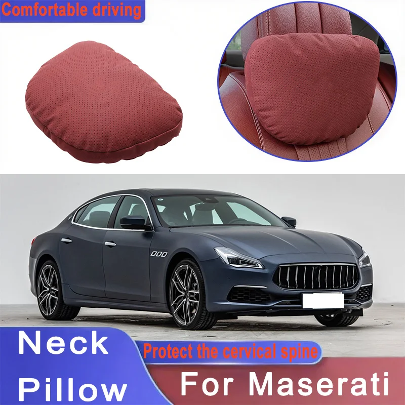 

Car Headrest Neck Support Seat Lumbar Cushion Neck Pillow For Maserati Granturismo Quattroporte Grecale Levante Coupe GTS MC20