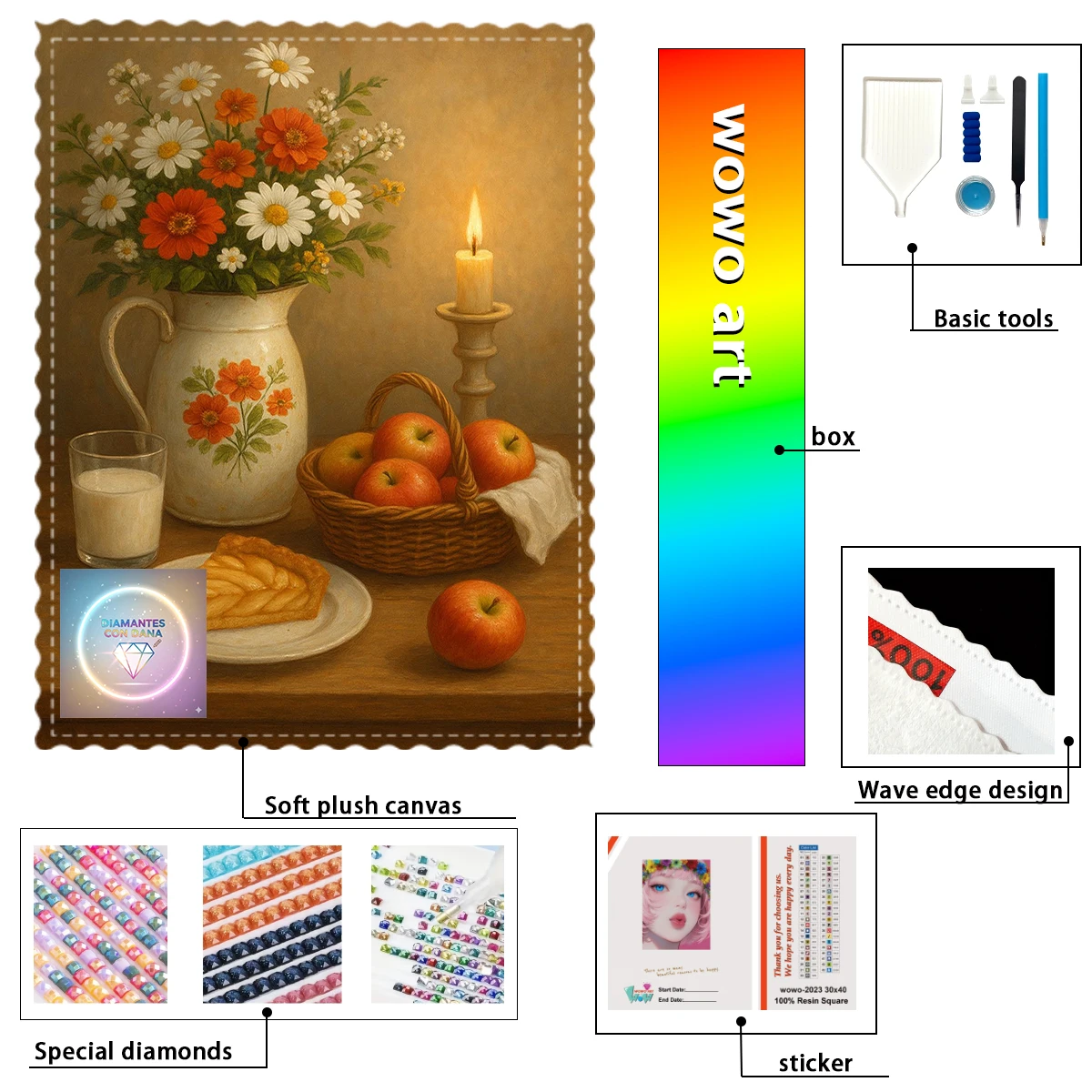 

【Diamantes con Dana】Набор для тиснения по воску (свечи и вазы) из 100% смолы FD+AB+XC: Идеальное произведение, которое стоит приобрести