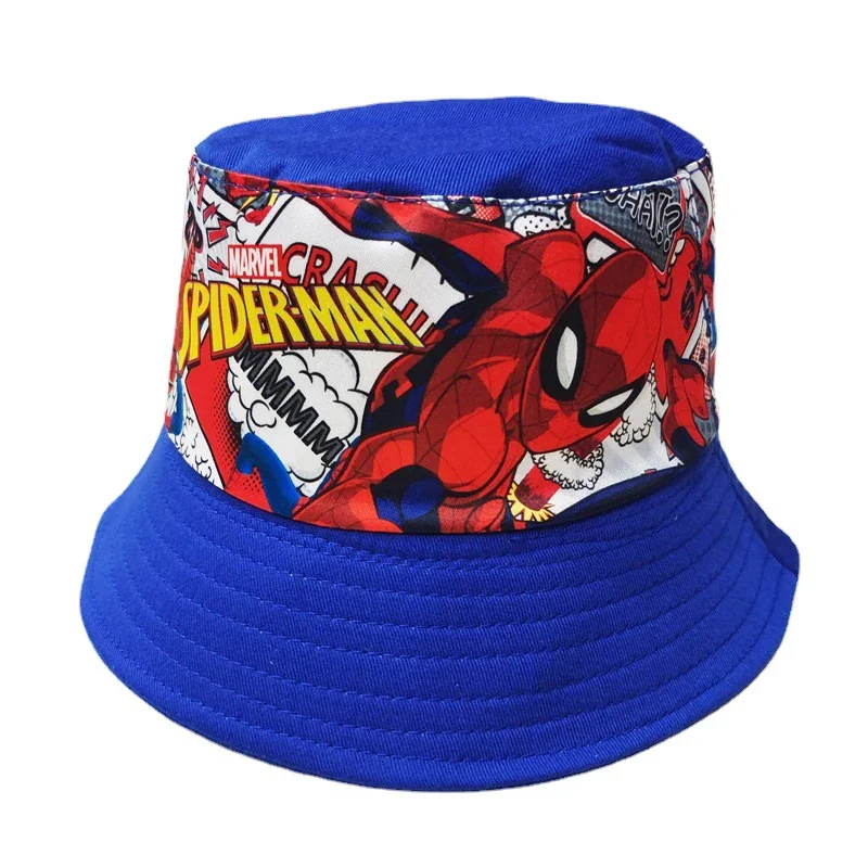 Disney Marvel Kids Fisherman Hat Cartoon Spiderman Bucket Hats for Boy Girl Fashion Outdoor Panama Sun Caps Children Accessories