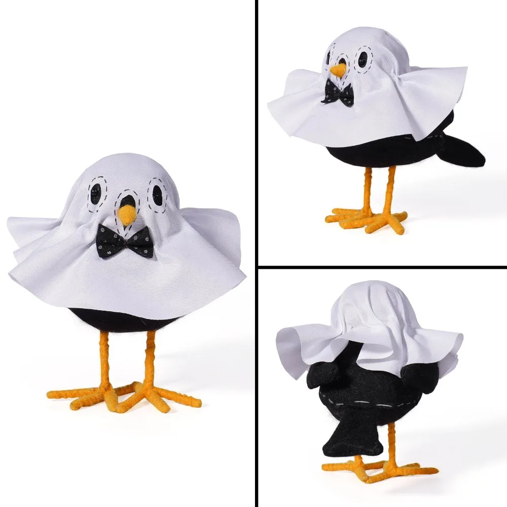 Figura de pájaro fantasma de Animal, muñeca de felpa estable, tela de mesa, adorno de pájaro, búho, muñeco de pájaro de dibujos animados, modelo de decoración, colgante DIY