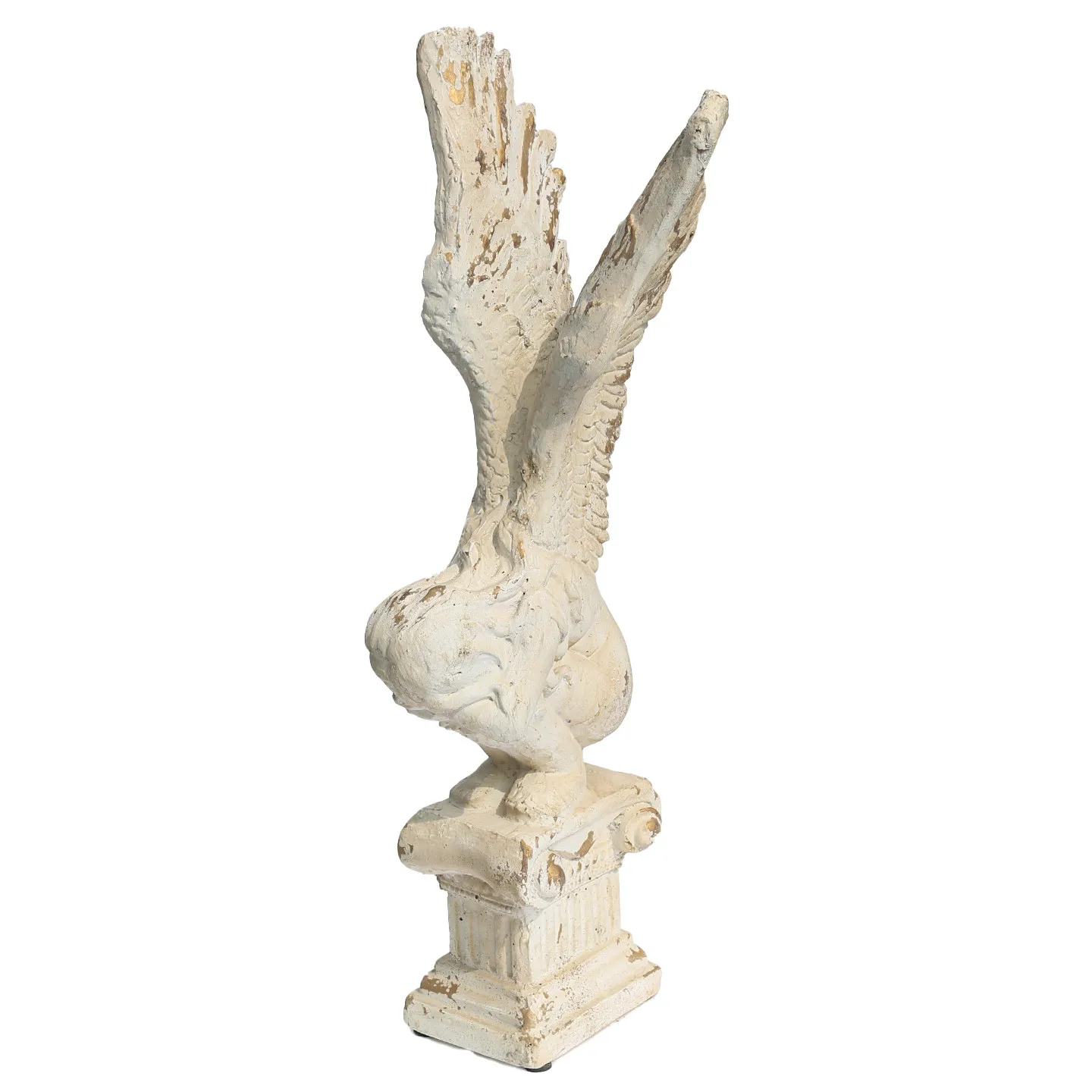 Large Vintage Eagle Sculpture, Architectural Garden Statement Piece, Distressed Stone Finish Outdoor Decor