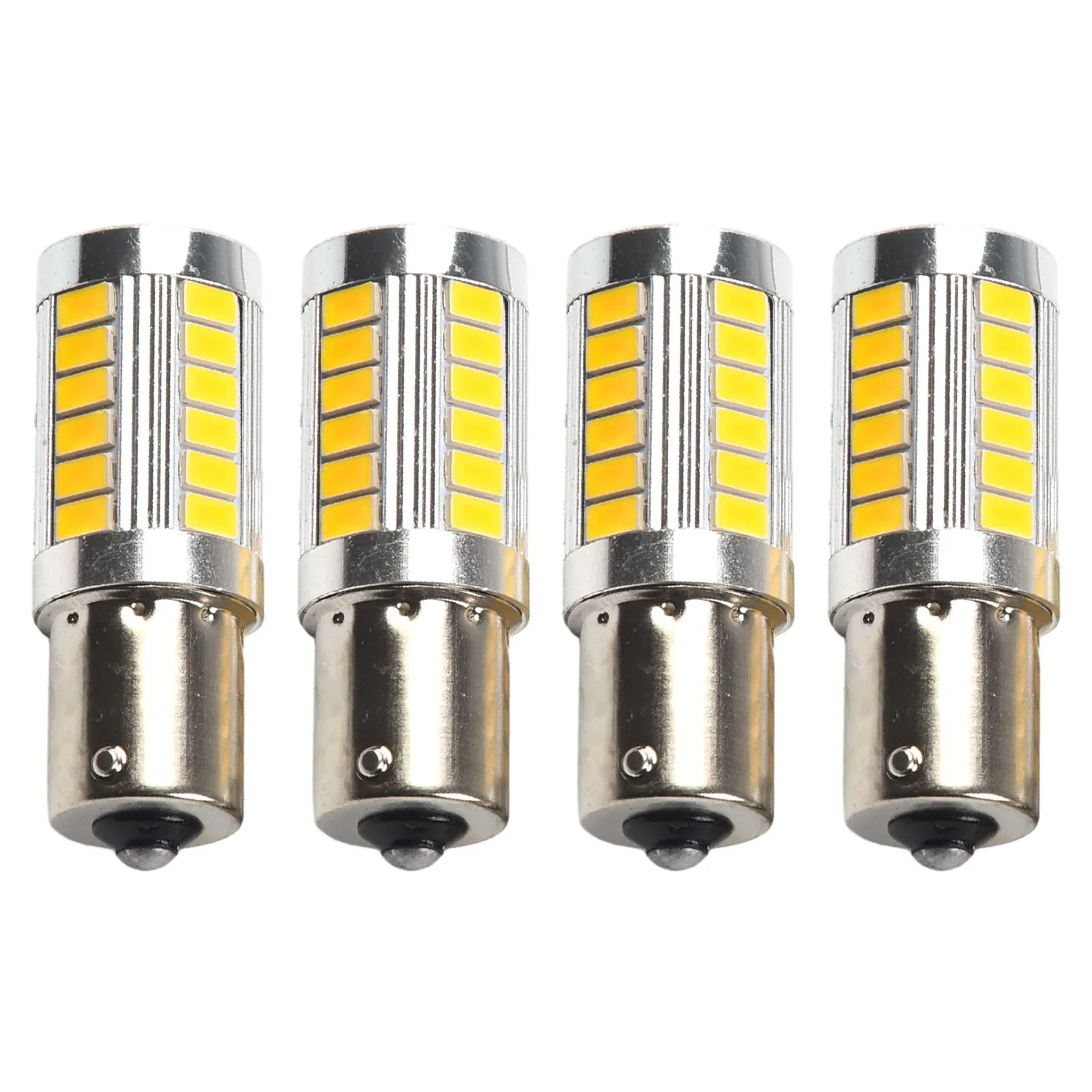 Replace with Confidence 4pcs Amber 1156PY BAU15S PY21W LED 33SMD Tail Turn Brake Reverse Signal Bulb Reliable Performance