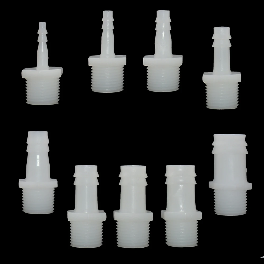 Mannelijke 1I2 Inch Naar 4/6/8/10/12/14/16/18/20mm Plastic Slangpilaar Connector Pvc Waterleiding Fittings Koppeling