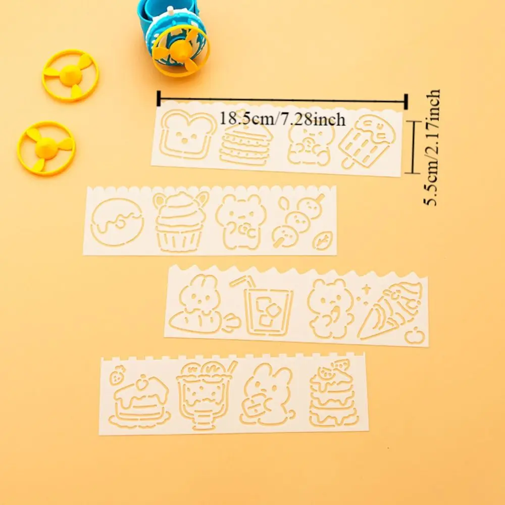 4pcs/set Copying Stencils Hollowed Drawing Templates DIY Craft Template Ruler Spray Painting Template Embossing Painting