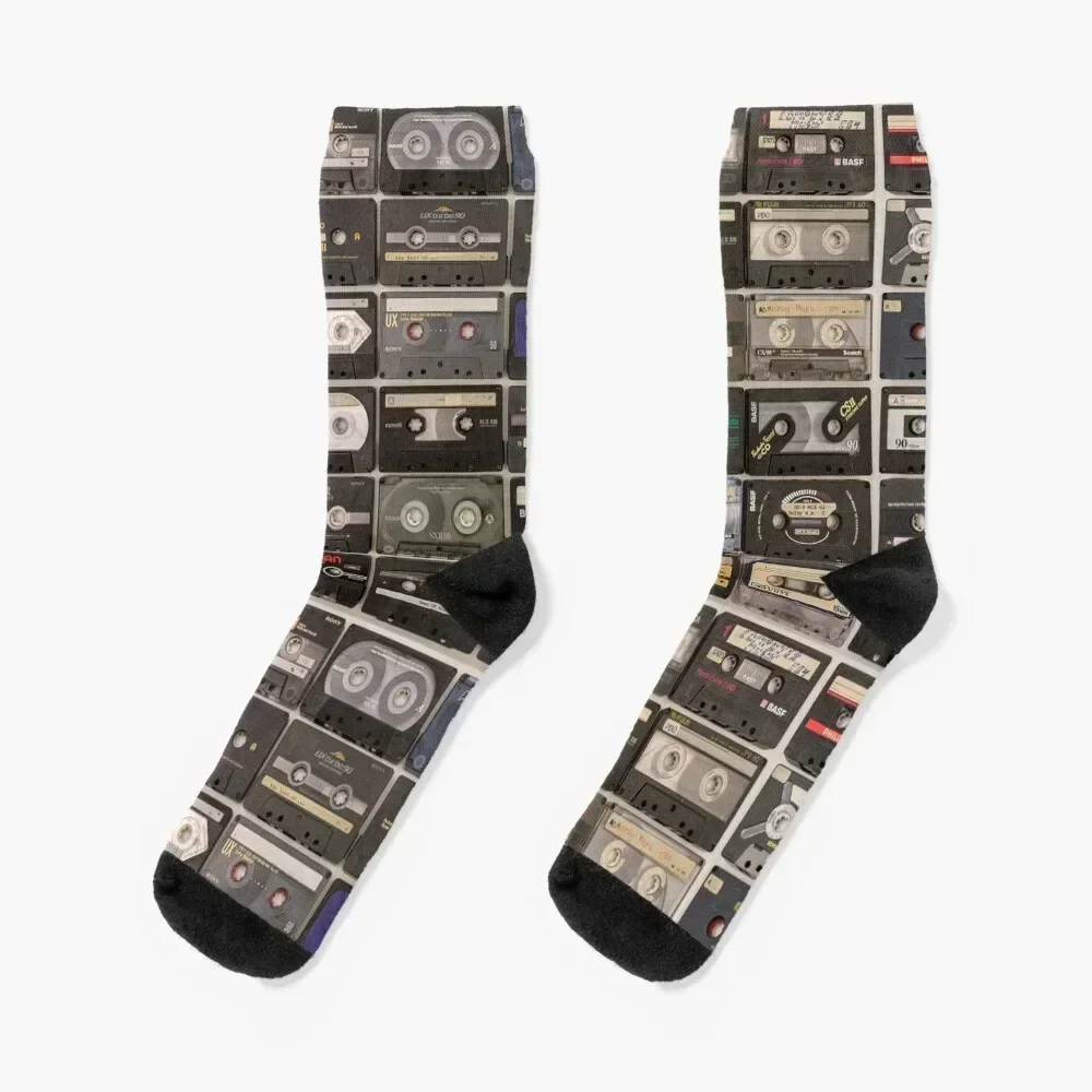 

Music Cassettes Socks luxe hockey sports and leisure Rugby Socks Man Women's with print custom Climbing Man Socks Women's