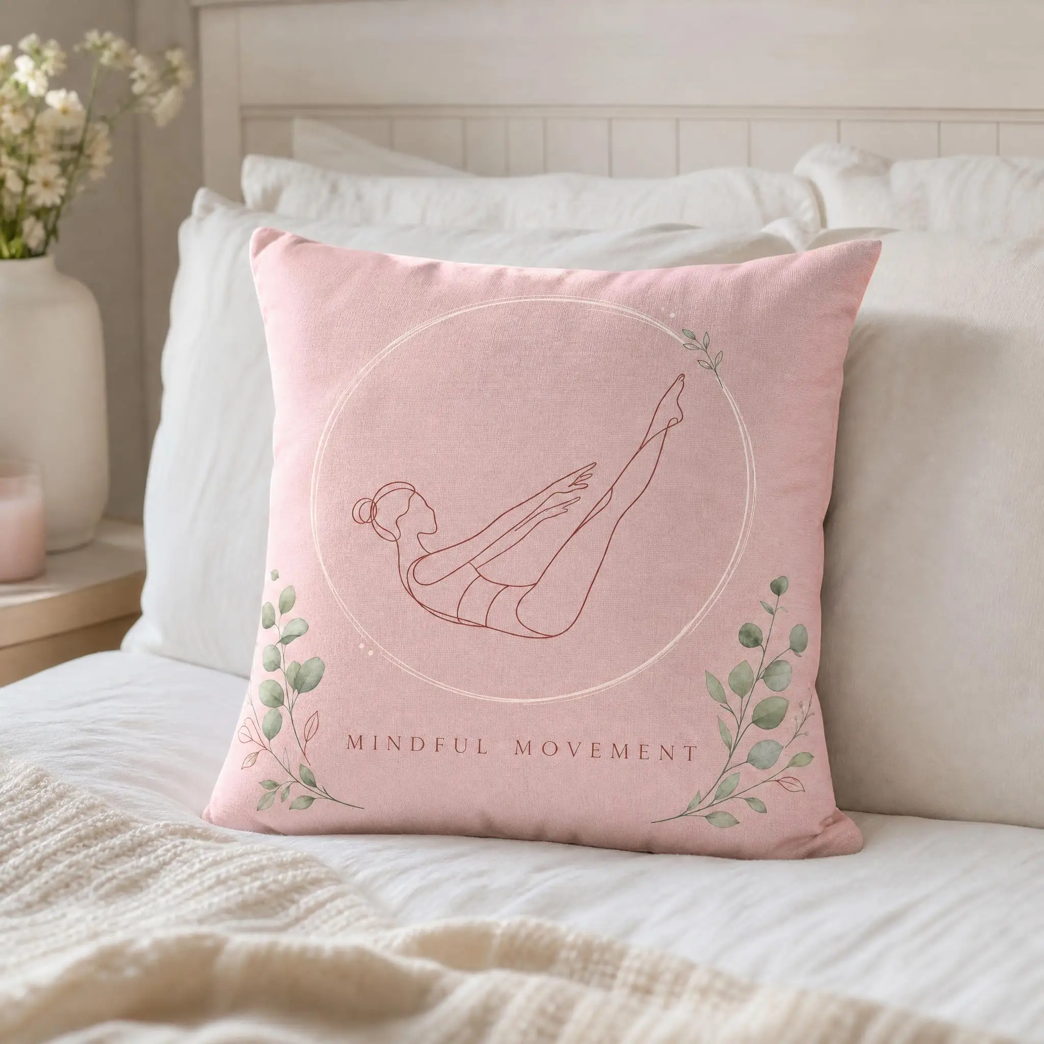 Pink Pilates Princess Pillow Cover, Suitable For Sofa Bedroom Decoration, Unique Holiday Gift