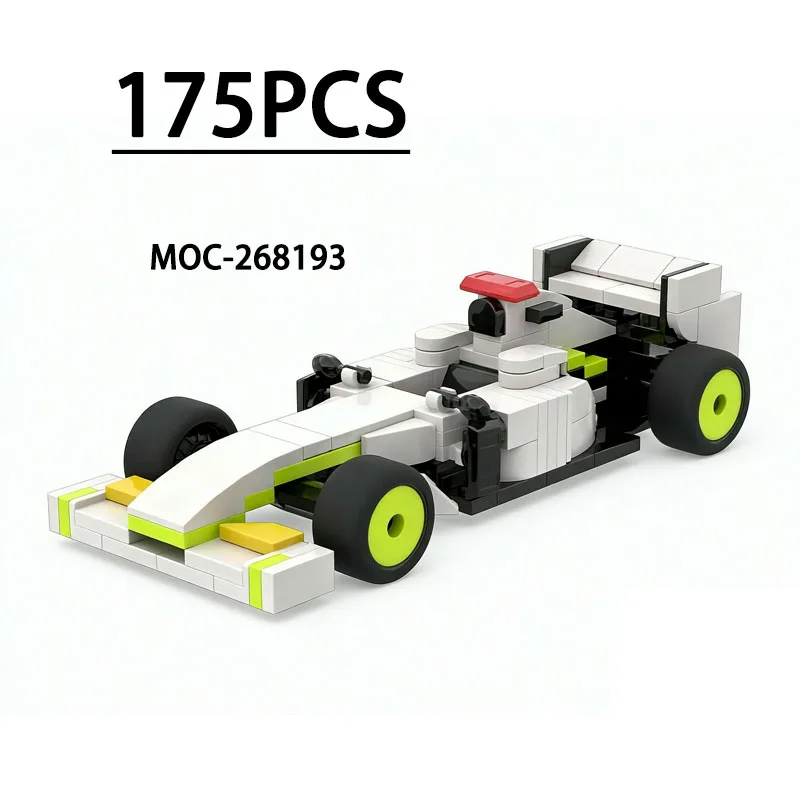 MOC-268193 Building Block Racing Car - High-Speed Car Construction Toy Model with 175Pieces Birthday Christmas and New Year Gift