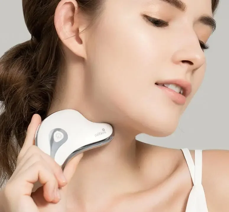 Wellskins micro-corrente inteligente gua sha massager doméstico corpo inteiro meridiano escova massager draga dispositivo de beleza facial