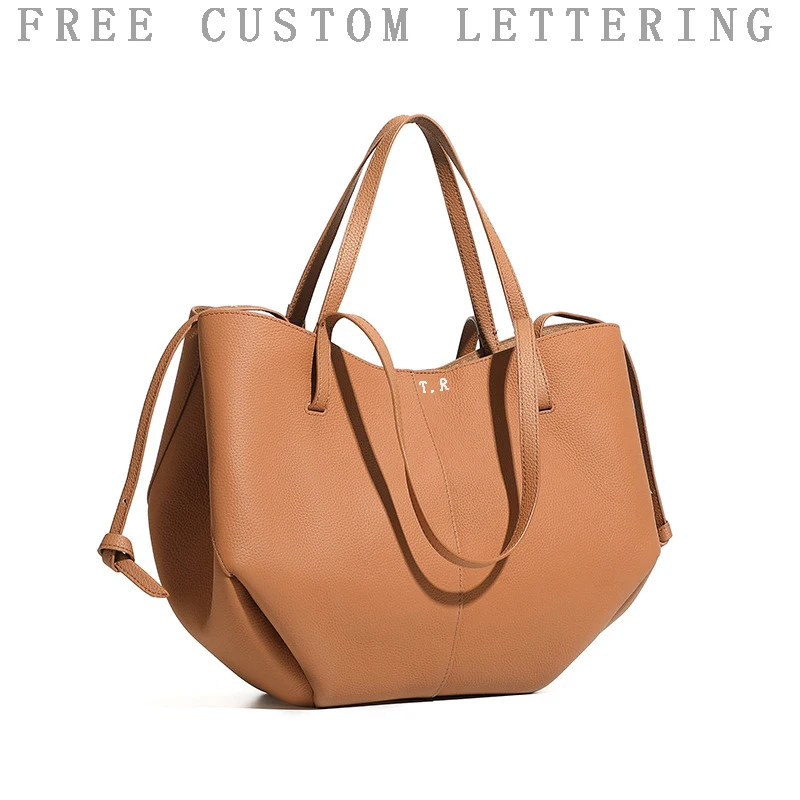

Top-layer cowhide extra large tote bag 2025 new niche design women's handbag commuting fashion large capacity shoulder bag