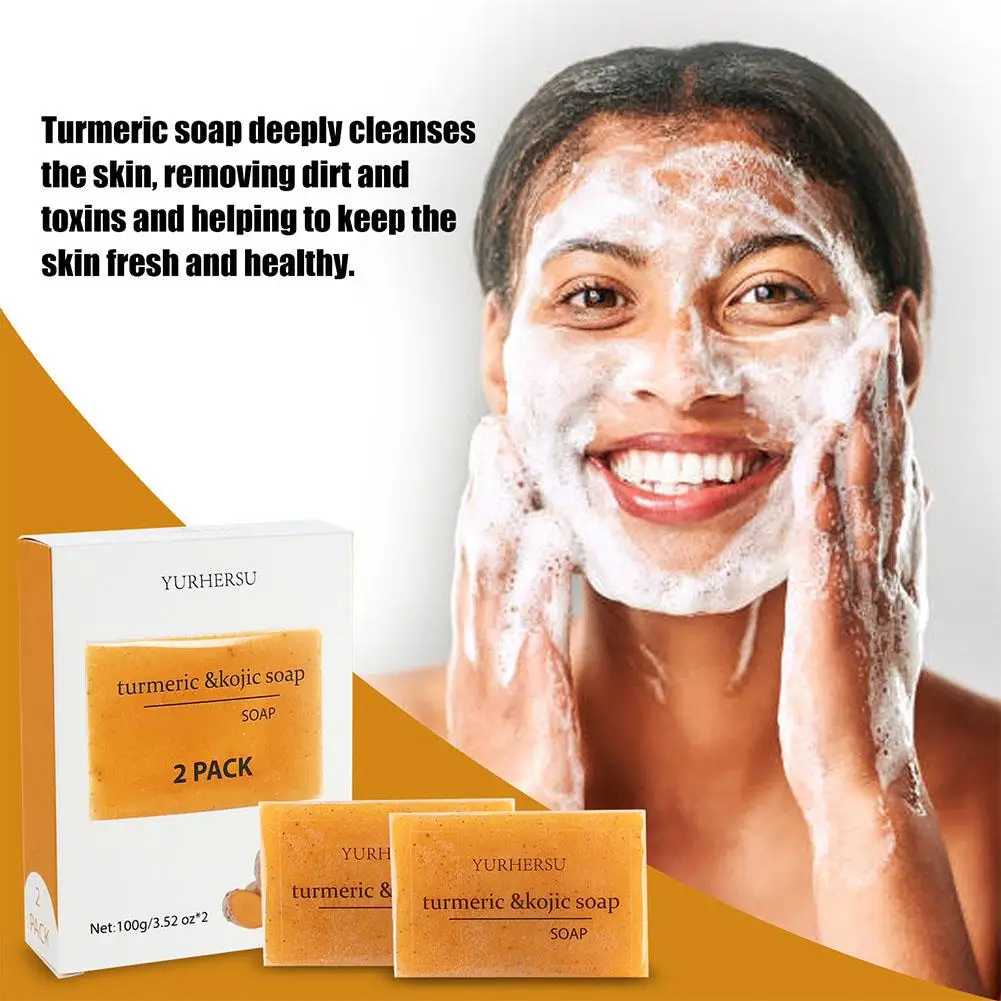 Curcuma Longa Acid Soap Kit Facial Cleaning Pores Dirt Deep Blackhead Acne Oil Control Skin Whitening Cleaning Remove Anti- T5S9