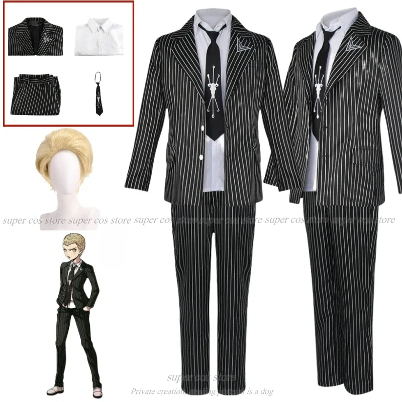 Super Danganronpa 2 Kuzuryuu Fuyuhiko Cosplay Costume Jacket Tie Uniform Wig Cosplay Anime Game Halloween Costume For Women Men