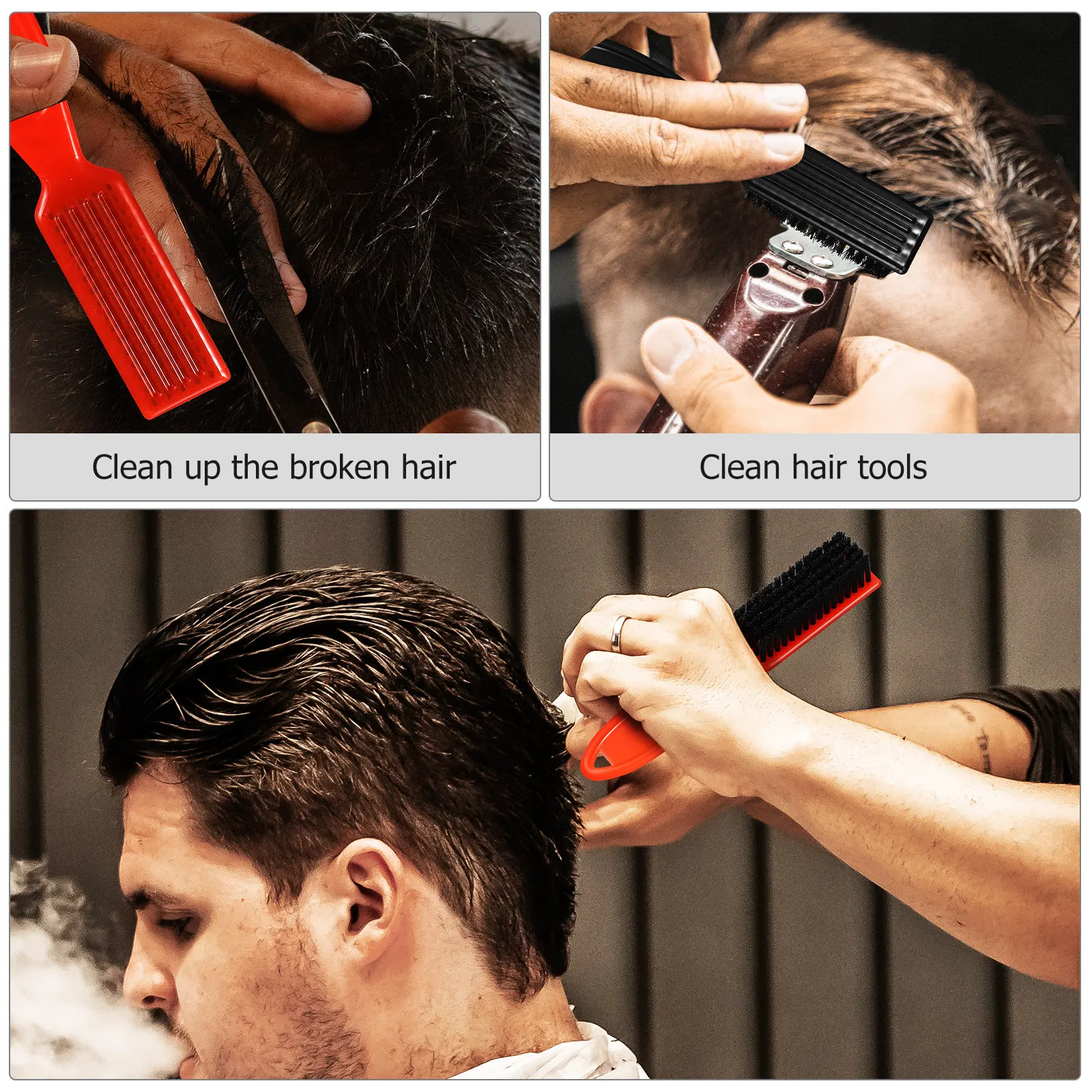 

Набор из 6 щеток для чистки парикмахерских машинок и триммеров, нейлоновые щетинки, ручки-держатели, для профессионального использования в салонах, для чистки бороды