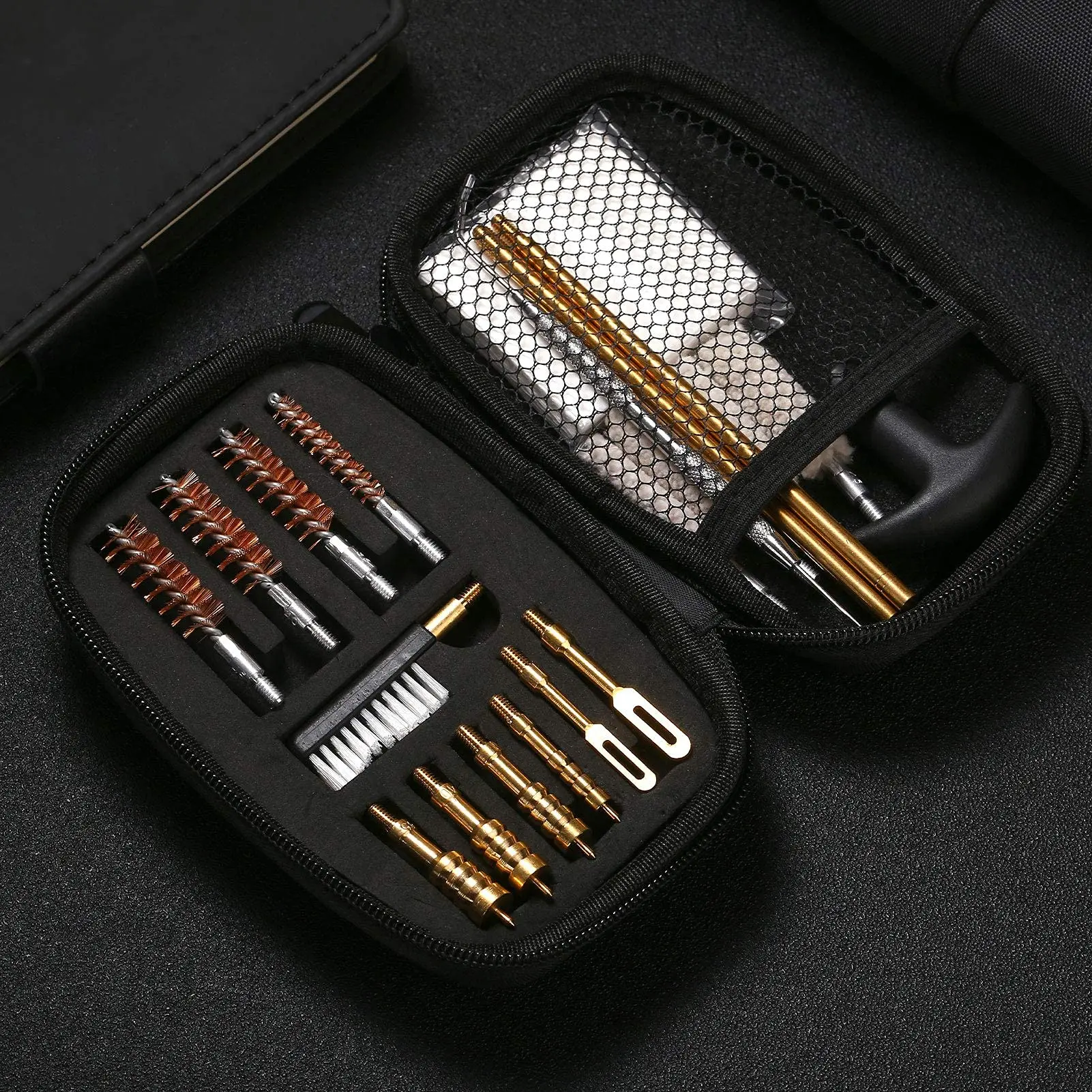 21PCS Universal Tactical Gun Cleaning Kit for Handgun Rifle Gun Brush Tool for .22/.38/9mm/.40/.45 Caliber Hunting Accessories