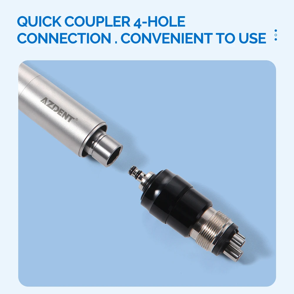 AZDENT 4-otworowa rękojeść stomatologiczna LED E-generator Szybkozłącze 4-kierunkowy spray Czysta standardowa głowica Uchwyt przyciskowy