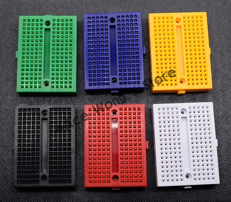 1pcs SYB-170 Mini Solderless Prototype Breadboard 170 Tie-points (white,yellow,Red,Black,Blue,Green)